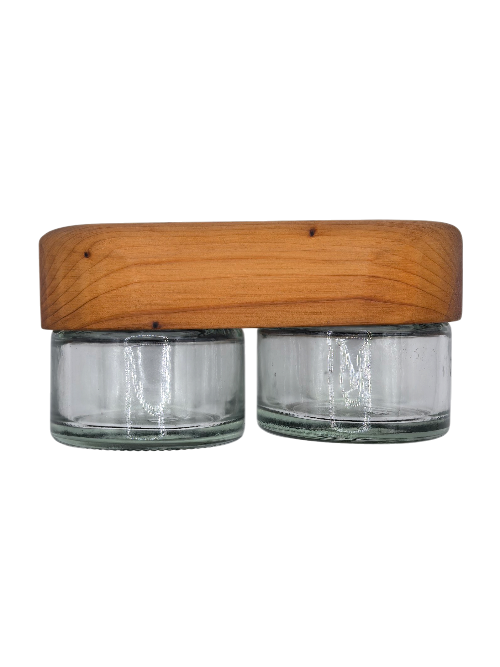 WoodyVapors Double Jar Eibe – Handgefertigtes Holz-Unikat mit 2 × 30 ml Glas