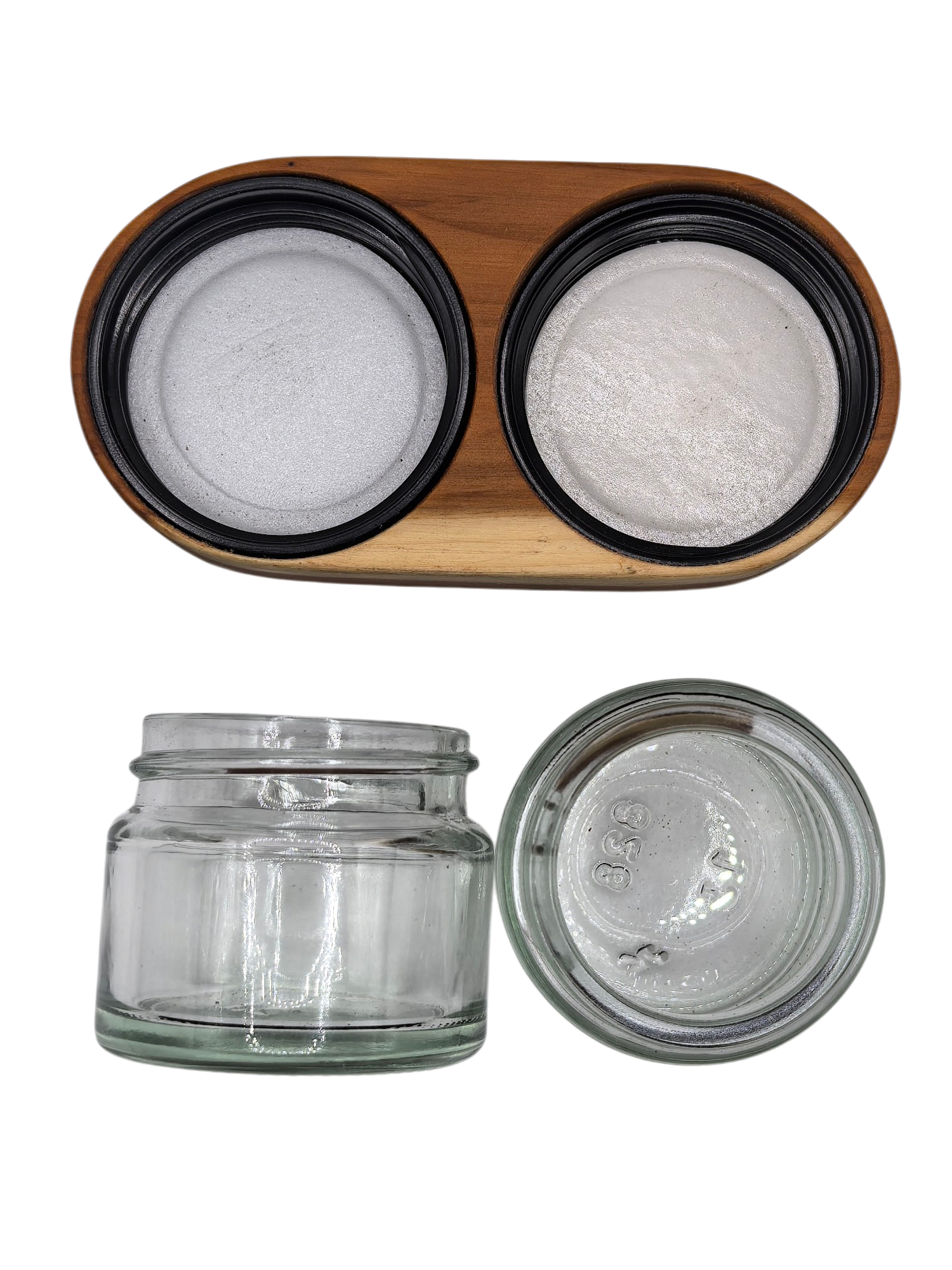 WoodyVapors Double Jar Eibe – Handgefertigtes Holz-Unikat mit 2 × 30 ml Glas