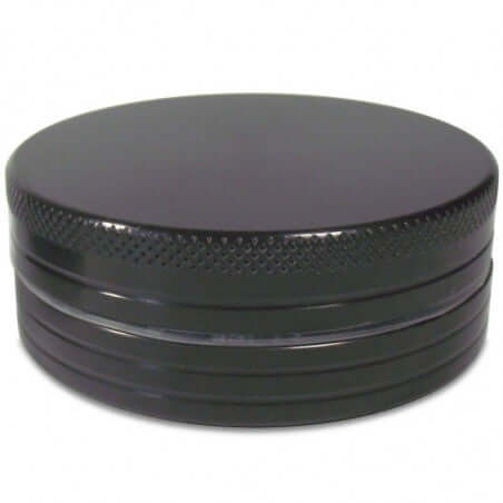 Alu CNC Grinder 2-Part, hard anodised, ideal for CBD premium grinder use, durable and efficient grinding.